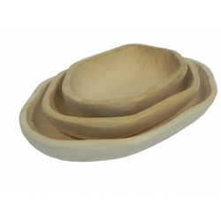 Komplet trzech misek dłubanych